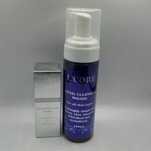 L’CORE Hyaluronic Acid Serum + Facial Cleansing Mousse bundle